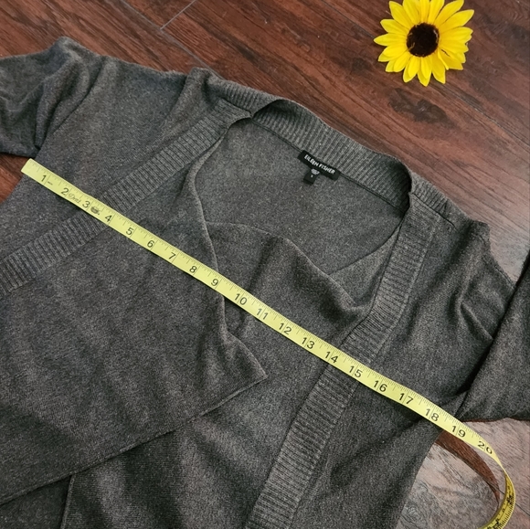 EILEEN FISHER OPEN ASYMMETRICAL CARDIGAN 💛 - Picture 7 of 8